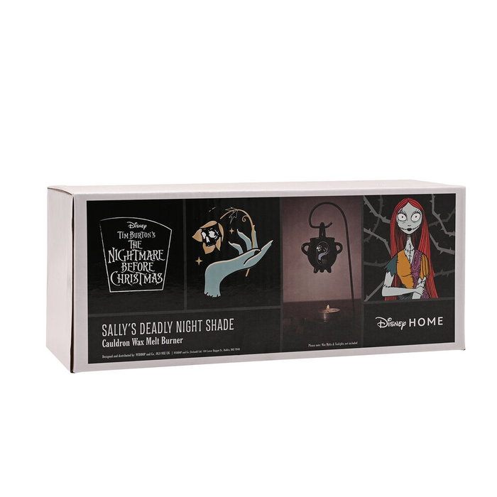 WIDDOP & CO Quemador Cera Pesadilla Antes de Navidad Disney Cerámica Negra Brillante con Plato Extraíble y Soporte Metálico WIDDOP & CO Quemador Cera Pesadilla Antes de Navidad Disney Cerámica Negra Brillante con Plato Extraíble y Soporte Metálico
