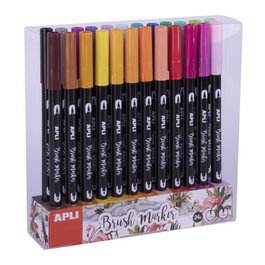Rotulador Apli Doble Punta Estuche De 24 Surtidos