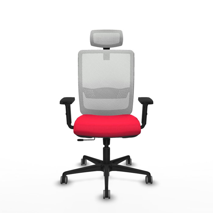 PIQUERAS Y CRESPO Silla de oficina Haches con mecanismo Sincro/Traslack, Rojo y Blanco