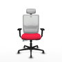 PIQUERAS Y CRESPO Silla de oficina Haches con mecanismo Sincro/Traslack, Rojo y Blanco