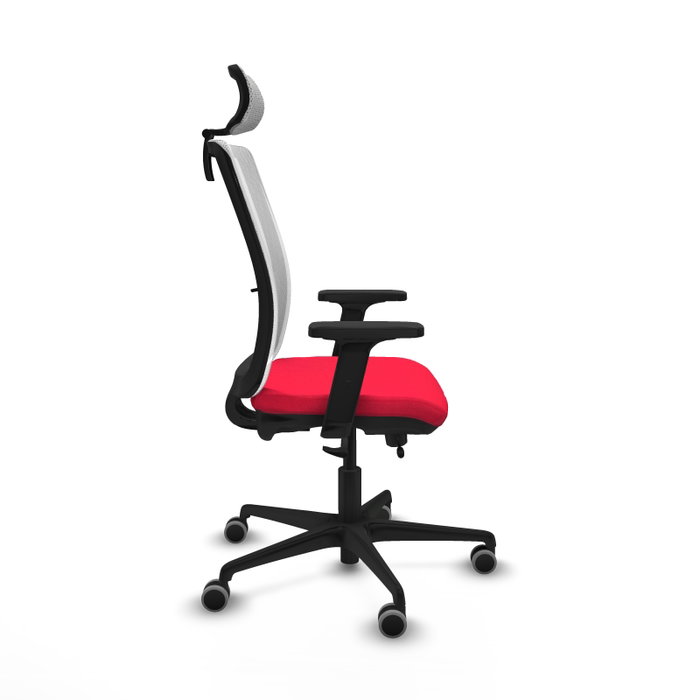 PIQUERAS Y CRESPO Silla de oficina Haches con mecanismo Sincro/Traslack, Rojo y Blanco