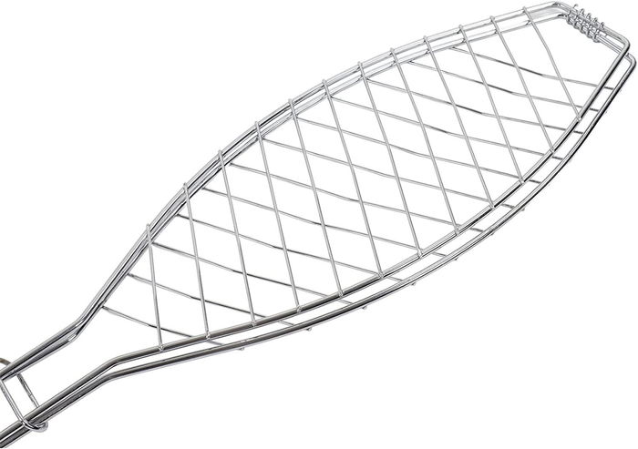 Algon BBQ Parrilla BBQ para Pescado Cr-Wood 67,6 cm Largo x 40 cm Ancho x 15 cm Alto, Ideal para Asados (12 Unidades)