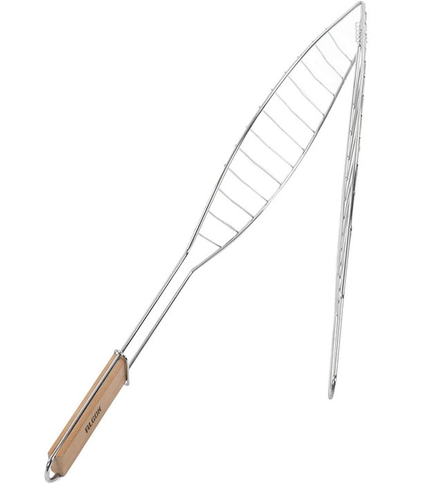 Algon BBQ Parrilla BBQ para Pescado Cr-Wood 67,6 cm Largo x 40 cm Ancho x 15 cm Alto, Ideal para Asados (12 Unidades)