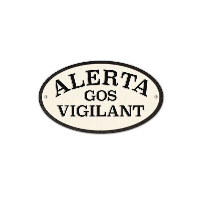 Placa Magnet & Steel Alerta Gos Vigilant 16,3 x 9,5 cm Placa Magnet & Steel Alerta Gos Vigilant 16,3 x 9,5 cm