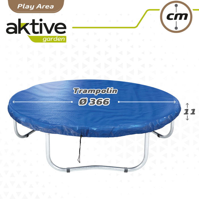 Aktive Funda colchoneta elástica con protección UV y waterproof, azul, 366 cm