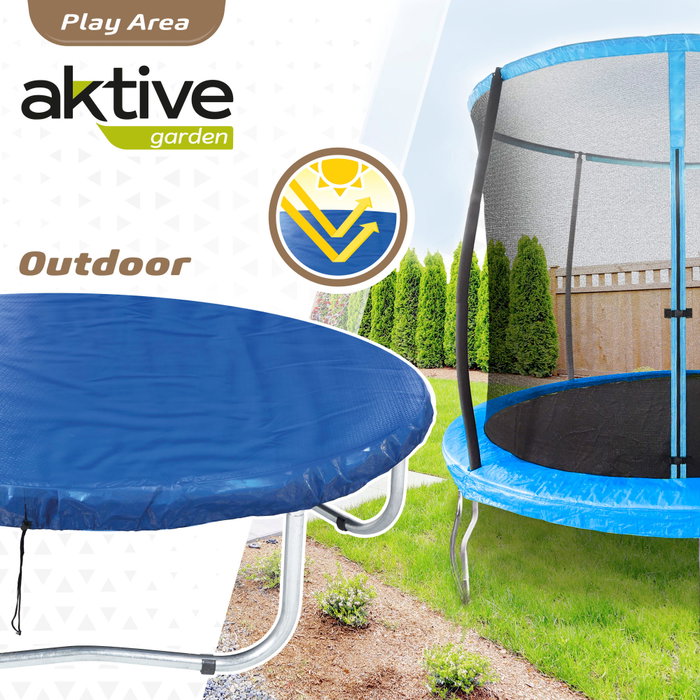 Aktive Funda colchoneta elástica con protección UV y waterproof, azul, 366 cm