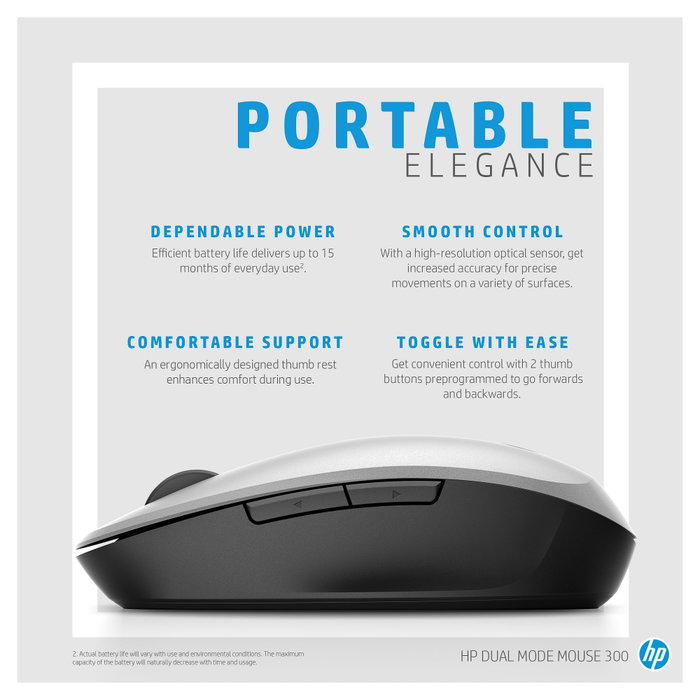 HP Dual Mode Mouse Black/Silver