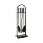 Edm Kit de chimenea de 4 piezas en hierro fundido negro
