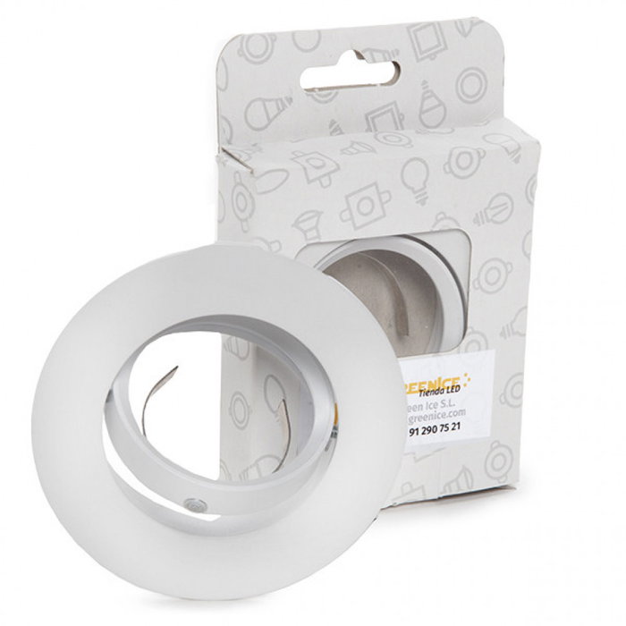 Aro Aro Foco Downlight Basculante Circular Aluminio Blanco 93Mm