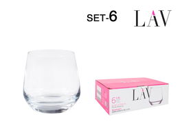 Lav Set 6 Vasos Whisky 345Cc 7x9x9 cm (8 Cajas)