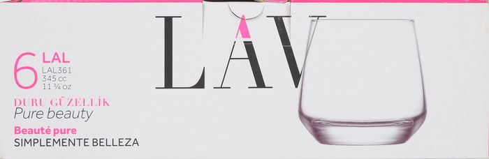 Lav Set 6 Vasos Whisky 345Cc 7x9x9 cm (8 Cajas)