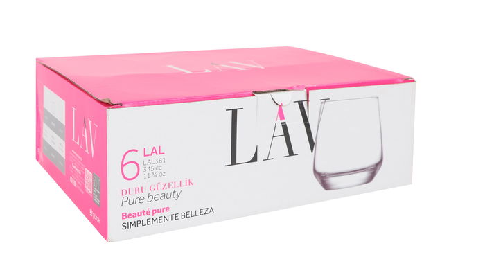 Lav Set 6 Vasos Whisky 345Cc 7x9x9 cm (8 Cajas)