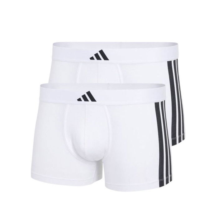 Bóxer de Hombre Adidas Low Rise 3 Stripes Active Blanco 2 Unidades Bóxer de Hombre Adidas Low Rise 3 Stripes Active Blanco 2 Unidades