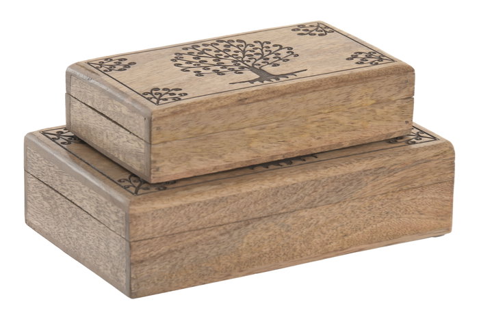 DKD Home Decor Joyero Arabe Marron 17.5 x 9 x 25 cm Set de 2 (2 Unidades)