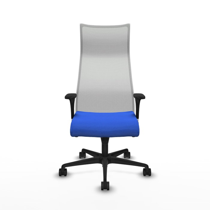 PIQUERAS Y CRESPO Sillón Albacete con mecanismo Sincro, Tela Azul y Malla Blanca PIQUERAS Y CRESPO Sillón Albacete con mecanismo Sincro, Tela Azul y Malla Blanca