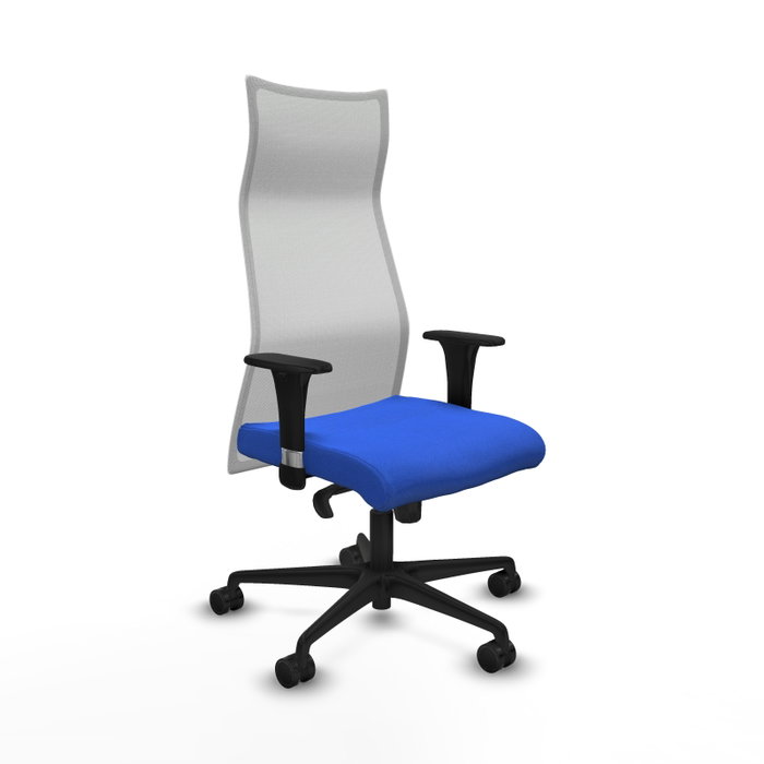 PIQUERAS Y CRESPO Sillón Albacete con mecanismo Sincro, Tela Azul y Malla Blanca PIQUERAS Y CRESPO Sillón Albacete con mecanismo Sincro, Tela Azul y Malla Blanca