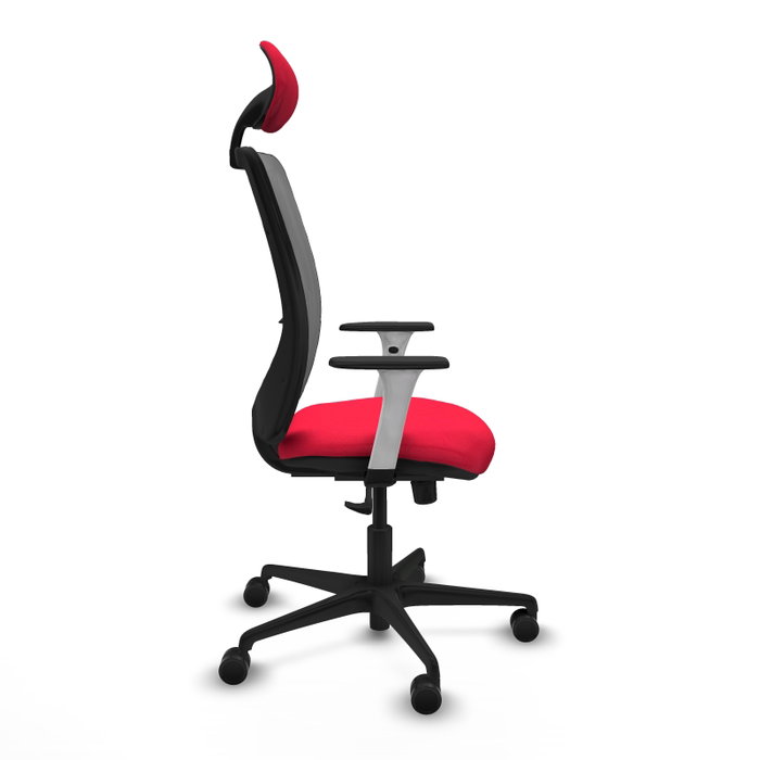 PIQUERAS Y CRESPO Silla de oficina Zulema con mecanismo Sincro, Rojo y Gris