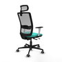 PIQUERAS Y CRESPO Silla de oficina Haches Sincro/Traslack Turquesa y Gris