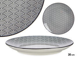 Vessia Plato Postre Onda Japonesa Negro 20 cm (Set de 24)