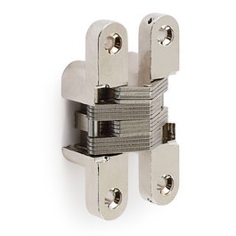 Pöttker Bisagra Invisible Leyda para Mesas Zamak Níquel Apertura 180º Espesor 35-50mm