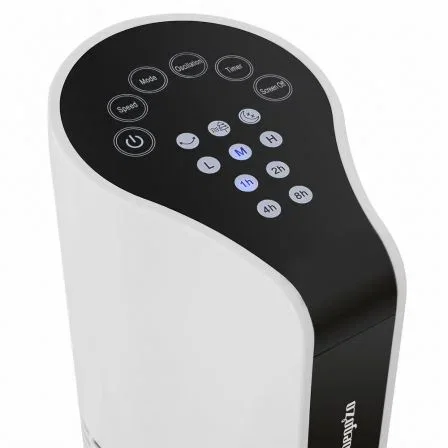 Orbegozo TWM 1000 Ventilador de Torre 50W 3 Velocidades Oscilación 60° con Mando a Distancia y Temporizador 15h, Blanco/Negro