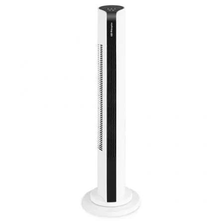 Orbegozo TWM 1000 Ventilador de Torre 50W 3 Velocidades Oscilación 60° con Mando a Distancia y Temporizador 15h, Blanco/Negro