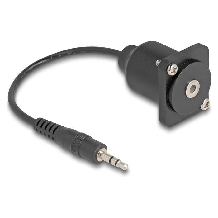 DeLOCK Cable de audio tipo D 3,5 mm macho a hembra negro 20 cm DeLOCK Cable de audio tipo D 3,5 mm macho a hembra negro 20 cm
