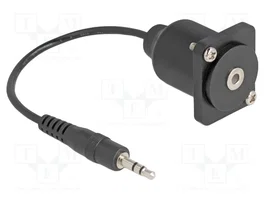 DeLOCK Cable de audio tipo D 3,5 mm macho a hembra negro 20 cm