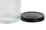 DKD Home Decor Set de 4 Botes de Cristal y Metal 560ml Transparente y Negro