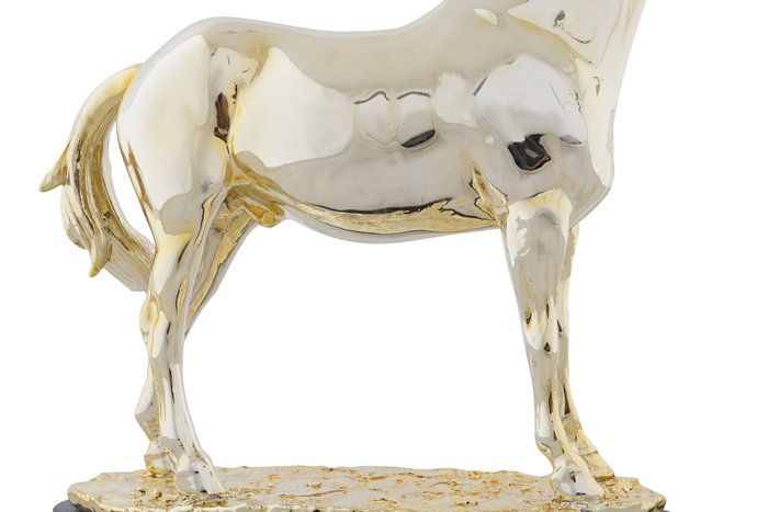 DKD Home Decor Figura de Caballo Metalizado Dorado y Negro DKD Home Decor Figura de Caballo Metalizado Dorado y Negro