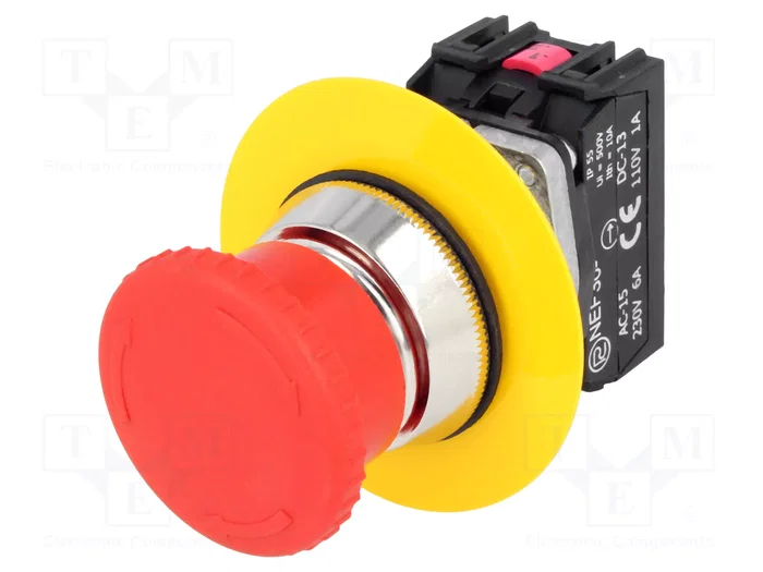 PROMET Interruptor de emergencia NEF30-DR/PXY rojo NC + NA PROMET Interruptor de emergencia NEF30-DR/PXY rojo NC + NA