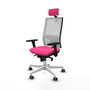 PIQUERAS Y CRESPO Silla de oficina Horna Rosa y Blanco con mecanismo Sincro