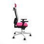 PIQUERAS Y CRESPO Silla de oficina Horna Rosa y Blanco con mecanismo Sincro