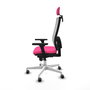 PIQUERAS Y CRESPO Silla de oficina Horna Rosa y Blanco con mecanismo Sincro