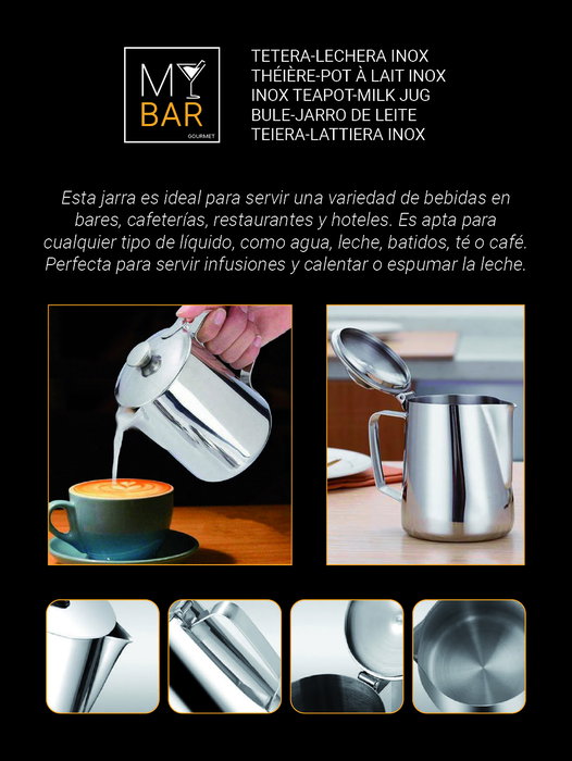 Inde Tetera-Lechera Acero Inoxidable 600ml My Bar (6 Unidades) Inde Tetera-Lechera Acero Inoxidable 600ml My Bar (6 Unidades)