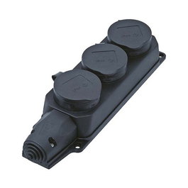 Bachmann Bloque de distribución 3x CEE7/3 con 3x Schutzkontakt IP44
