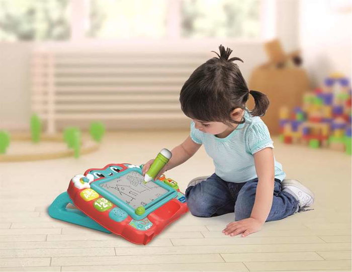 Clementoni Pizarra Interactiva con Luces, Sonidos y Contenido Educativo, 48x37x7 cm