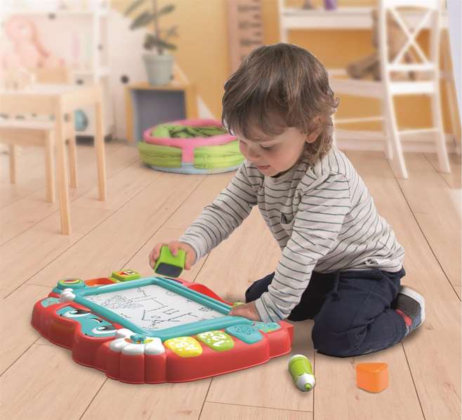 Clementoni Pizarra Interactiva con Luces, Sonidos y Contenido Educativo, 48x37x7 cm