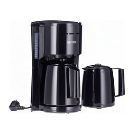 Severin KA 9307 Cafetera de Filtro con 2 Cafeteras, 1.25L, Acero Inoxidable, Negro