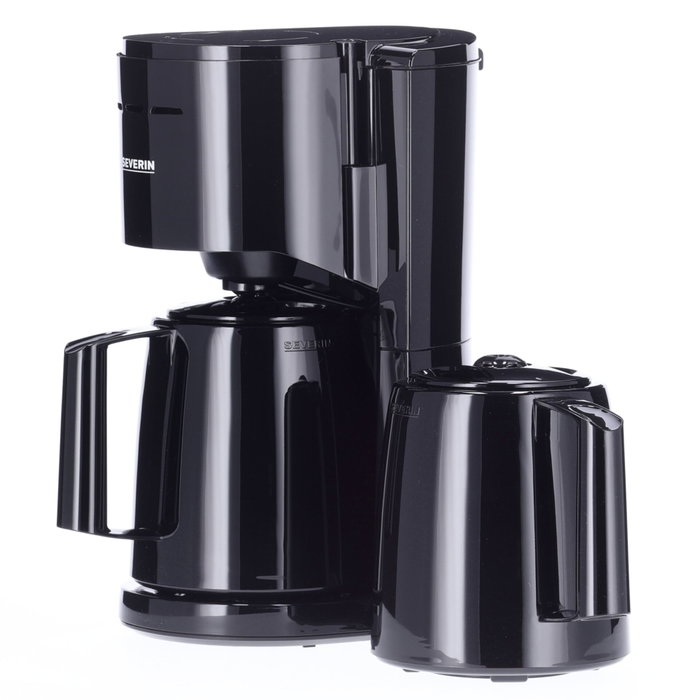 Severin KA 9307 Cafetera de filtro con 2 jarras térmicas, Negro