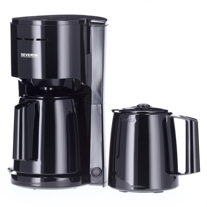 Severin KA 9307 Cafetera de filtro con 2 jarras térmicas, Negro