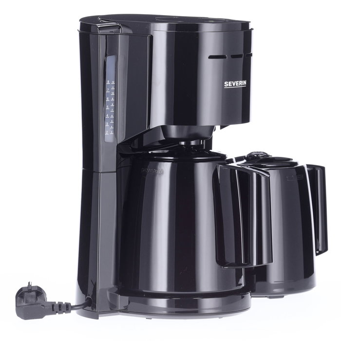 Severin KA 9307 Cafetera de filtro con 2 jarras térmicas, Negro