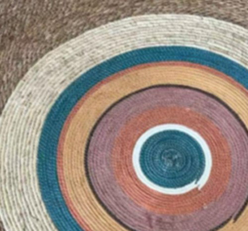 DKD Home Decor Alfombra de Fibra Multicolor 120x120x0,5 cm