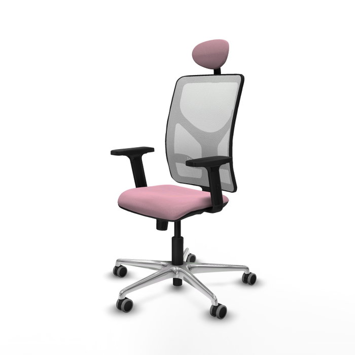 PIQUERAS Y CRESPO Silla de oficina Motilla Rosa con respaldo de malla blanco PIQUERAS Y CRESPO Silla de oficina Motilla Rosa con respaldo de malla blanco