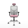 PIQUERAS Y CRESPO Silla de oficina Motilla Rosa con respaldo de malla blanco