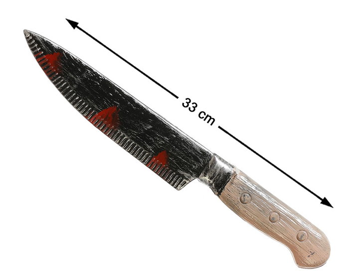 Cuchillo de Jugar con Sangre de 33 cm para Halloween Cuchillo de Jugar con Sangre de 33 cm para Halloween