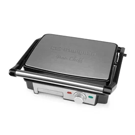 Orbegozo GR 4570 Parrilla Eléctrica de Contacto 2200W, Grill con 2 Zonas, Placas Antiadherentes de 29x23.5 cm, 180º Abatibles, Termostato Regulable y Bandeja Recoge-grasas