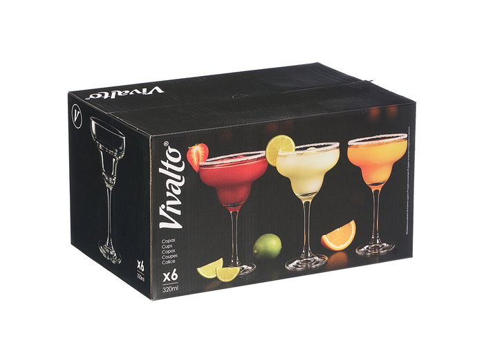 Vivalto Copa Coctel Vintage 320 ml Vidrio Transparente 11.5 x 19 x 11.5 cm (Set de 24)
