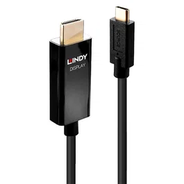Lindy 43293 Adaptador Cable HDMI 3m USB-C a HDMI Macho Estándar 4K 60Hz 21.6 Gbit/s HDR Negro