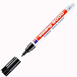 Edding Marcador Permanente 8000 Para Productos Congelados Negro, Punta Redonda 1mm, Resistente hasta -25°C, Set de 5 (Set de 5)